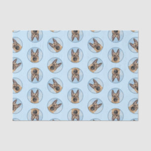 Papel De Seda Pintura em german shepherd Tan Cachorro Original