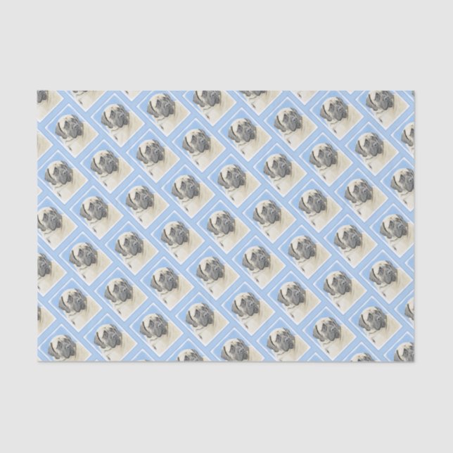 Papel De Seda Pintura em inglês Mastiff (Fawn) - Arte original d (Frente )