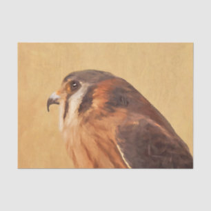 Papel De Seda Pintura em Kestrel Americano - Arte de Pássaro Or