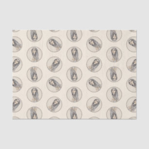 Papel De Seda Pintura em Saluki - Arte original de Cão