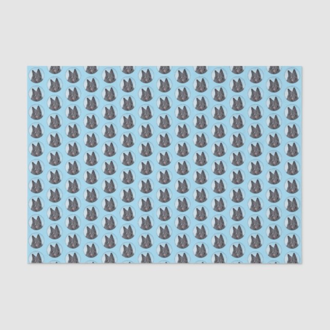 Papel De Seda Pintura em Sheepdog Belga - Arte em Cachorro Origi (Frente )