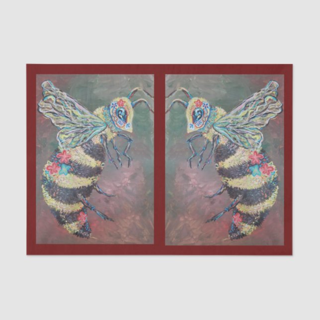 Papel De Seda pintura feliz da abelha (Frente )