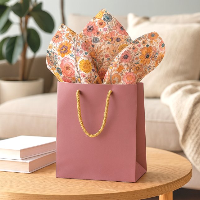 Papel De Seda Pintura Floral com Estilo de Arte Antiquada (Criador carregado)