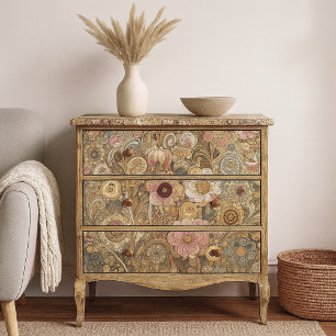 Papel De Seda Pintura Floral com Estilo de Arte Antiquada