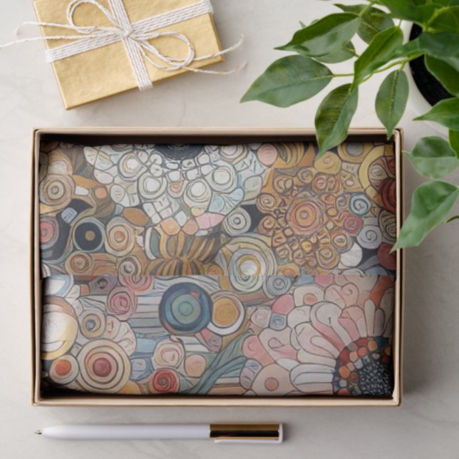 Papel De Seda Pintura Floral com Estilo de Arte Antiquada (Presente)