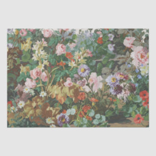 Papel De Seda Pintura floral de flores coloridas vintage bonitas