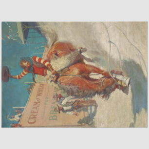Papel De Seda Pintura histórica de NC Wyeth "O Rodeio"