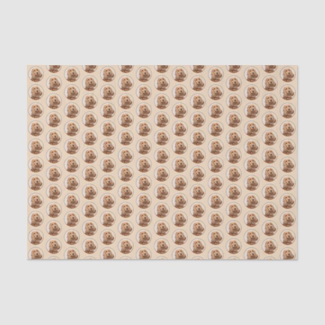 Papel De Seda Pintura Inglesa em Cocker Spaniel - Arte Original  (Frente )