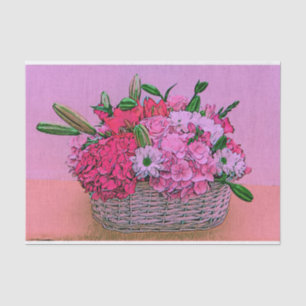 Papel De Seda Pintura na cesta das flores