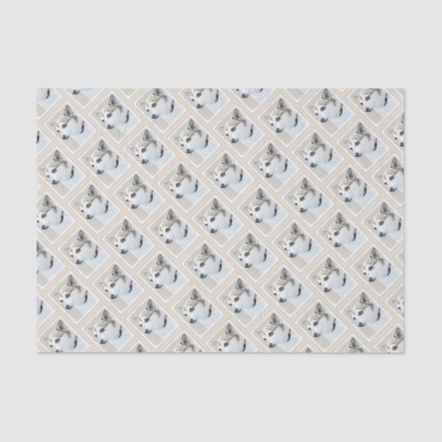 Papel De Seda Pintura Norueguesa De Lundehund - Arte Original De (Frente )