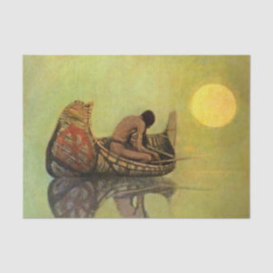 Papel De Seda Pintura ocidental de N C Wyeth “O Pescador Silenci