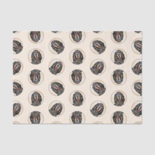 Papel De Seda Pintura original de cãozinho preto e tan