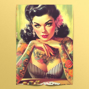 Papel De Seda Pintura Retrato Tatuada
