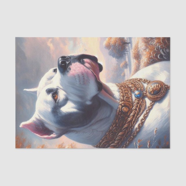 Papel De Seda Pintura Retro Dogo Argentino (Frente )