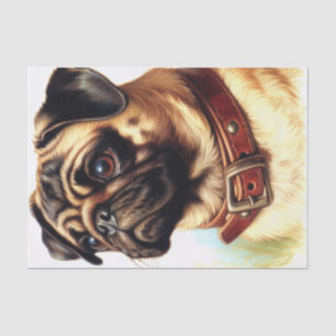 Papel De Seda Pintura Retroativa de Pug de Cubo