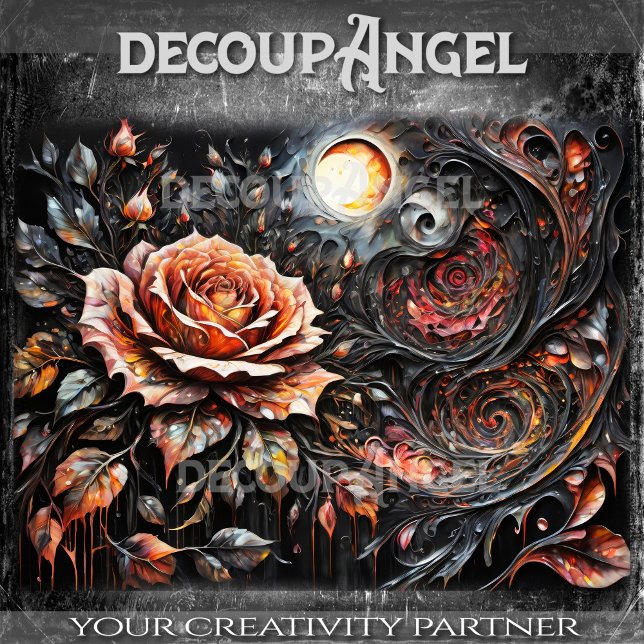 Papel De Seda Pintura Rosa Dramática - Decoupage- (Criador carregado)