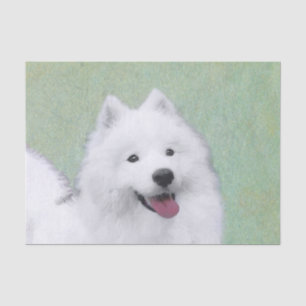 Papel De Seda Pintura Samoyed - Arte Cachorra Original