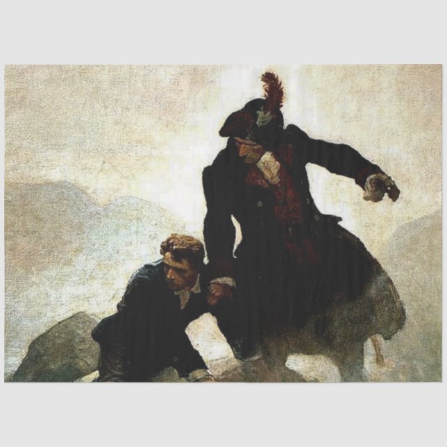 Papel De Seda Pintura “Sequestrado” por NC Wyeth (Frente )
