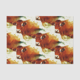 Papel De Seda Pintura vermelha da vaca