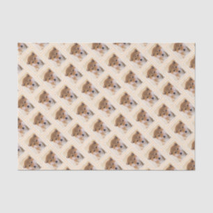 Papel De Seda Pintura (vermelha) de Shiba Inu - arte original do