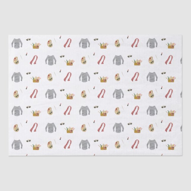 Papel De Seda Piquenique Artista Francês no Parque (Frente )