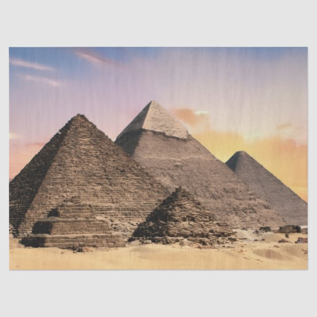 Papel De Seda pirâmides de gizé Antigo Egito Paisagem desértica (Frente )