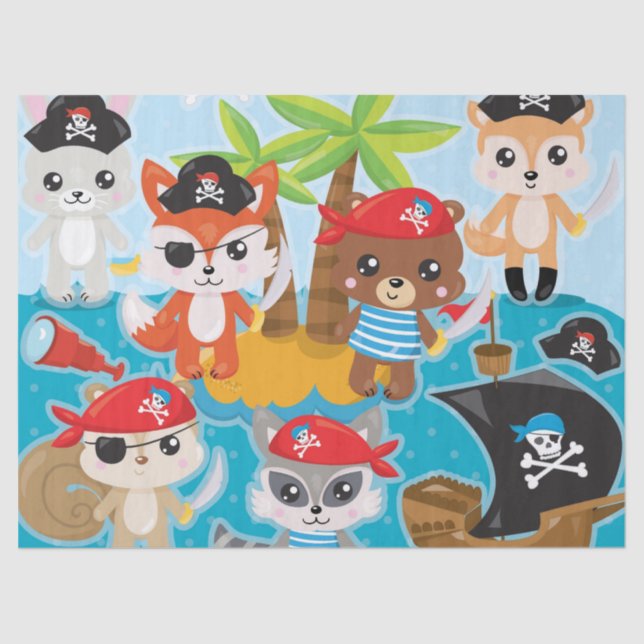 Papel De Seda Pirata Animal (Frente )