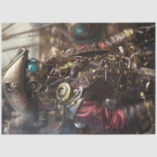 Papel De Seda Pirata Cyborg de Decoupage Steampunk