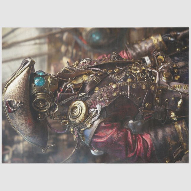 Papel De Seda Pirata Cyborg de Decoupage Steampunk (Frente )