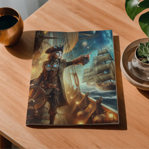 Papel De Seda Pirata Espacial Steampunk Vintage Vitoriano