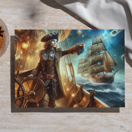 Papel De Seda Pirata Espacial Steampunk Vintage Vitoriano