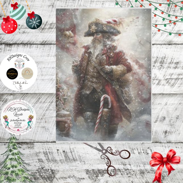 Papel De Seda Pirata Steampunk de Santa Claus (Criador carregado)