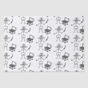 Papel De Seda Pirata Stickman Com Treasure Chest
