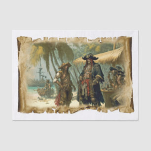 Papel De Seda Piratas Antigas da Caribe da Árvore Palm