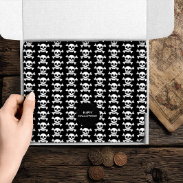 Papel De Seda Pirate Skull and Crossbones Halloween