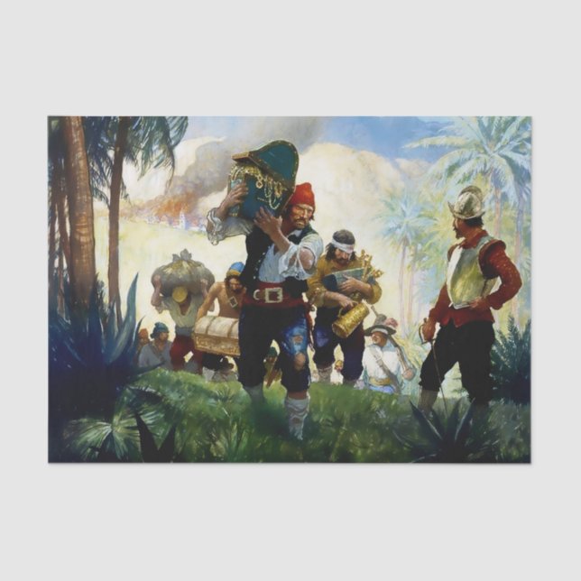 Papel De Seda "Pirates and Plunder", por NC Wyeth (Frente )