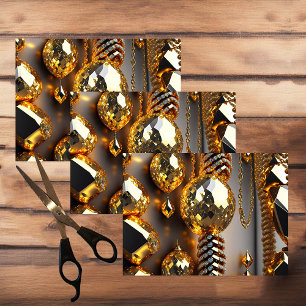 Papel De Seda Piscar! Lindo caos de joias em ouro