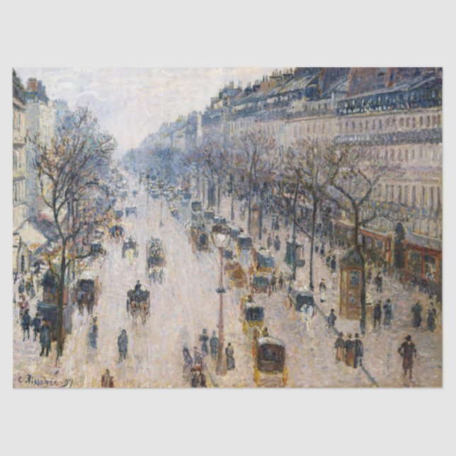 Papel De Seda Pissarro - Boulevard Montmartre, Winter Morning (Frente )