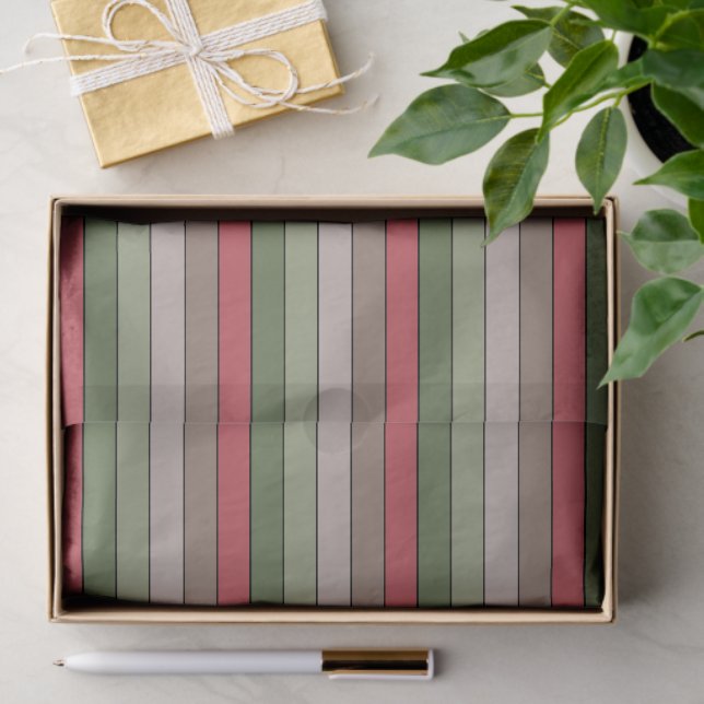 Papel De Seda Pistachio Nut Shell Green Red Stripes (Presente)