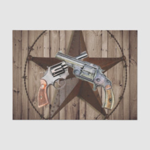 Papel De Seda pistola rustic texas star cowboy ocidental country