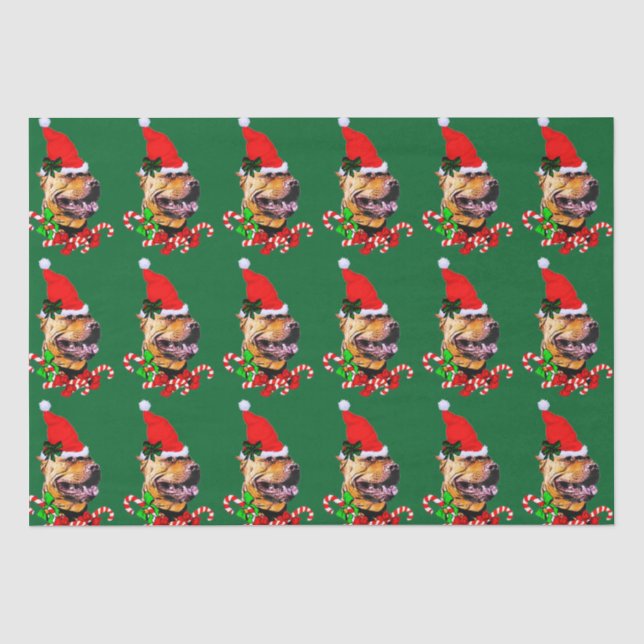 Papel De Seda Pit Bull Terrier Natal Americano (Frente )