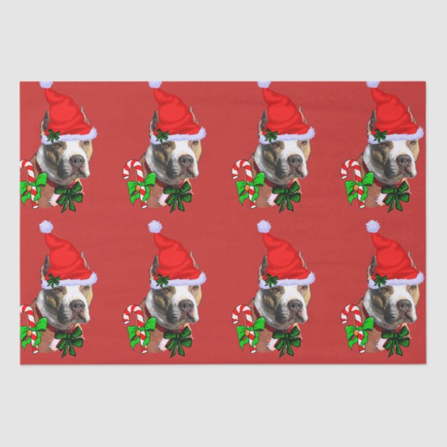 Papel De Seda Pit Bull Terrier Natal Americano (Frente )