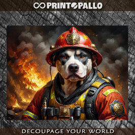Papel De Seda Pitbull Bombeiro -