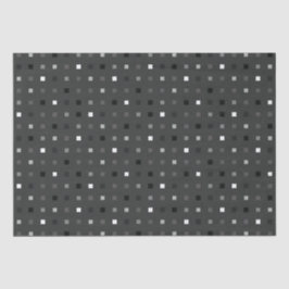 Papel De Seda Píxel de Cinza Negra sem costura