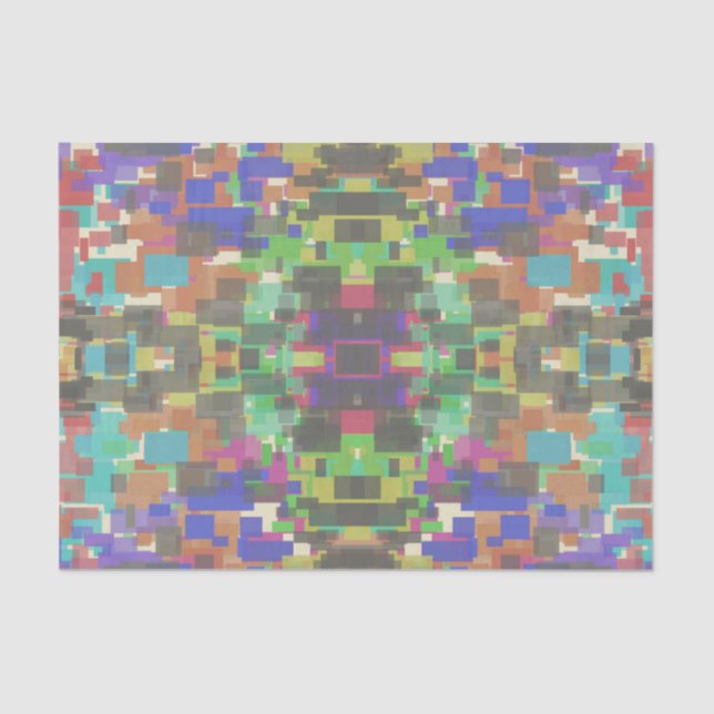 Papel De Seda Pixelado Padronizado Além Das Cores Do Arco-Íris (Frente )