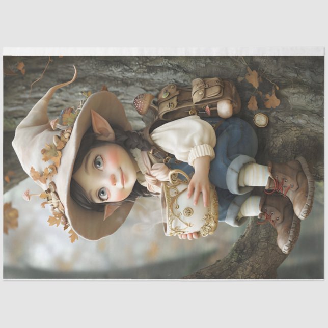 Papel De Seda Pixie Beige Hat Tissue Paper (Frente )