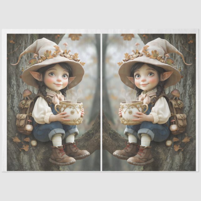 Papel De Seda Pixie Beige Hat Tissue Paper (Frente )