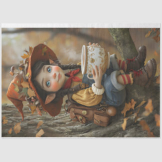 Papel De Seda Pixie Laranja Direita Virado para o Tecido Hat