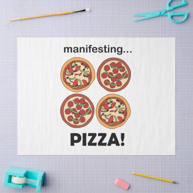 Papel De Seda Pizza de Pepperoni Manifestada  (Arte )
