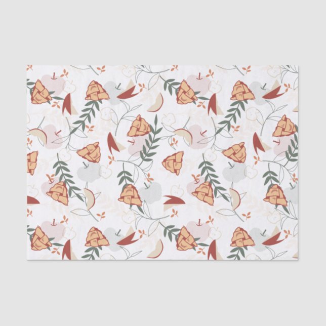 Papel De Seda Pizza Floral de Apple White (Frente )